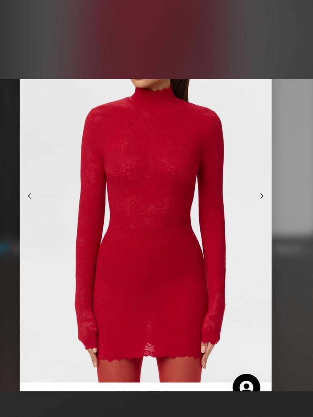 naked wardrobe Red Long-Sleeve Mock Neck Mini Dress